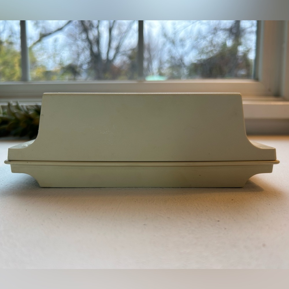 Vintage Tupperware almond double stick butter plastic keeper